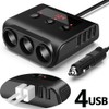 Car Chargers 100W High Power Charging Adapter 3-Socket Power Splitter