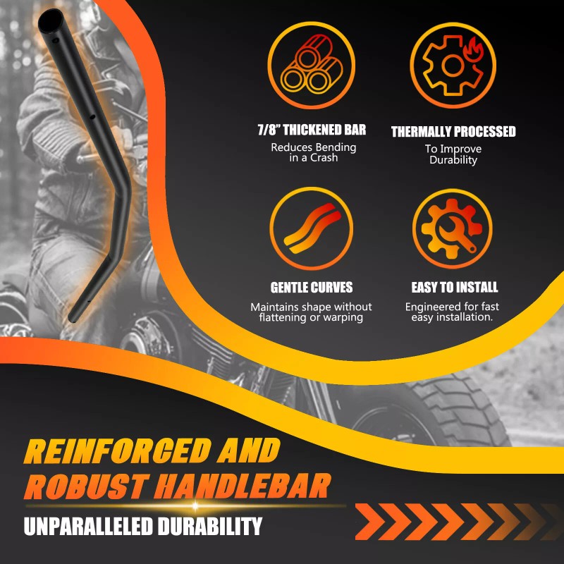 KEEPDSGN Motorcycle 1" Drag Bars Handlebars For Harley Sportster 883