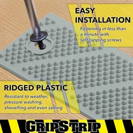 GripStrips Anti-Slip Treads - 2 Pack, Gray (32" x 2") - Outdoor Non-Slip Tread Strips - Waterproof Safety Traction Strips for Stairs, Ramps, Boats, Ladders, Wood, Concrete, Metal