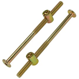 10-Set M6 Furniture Bolt and Nut Kit, Hex Socket Bed Bolts, Screws, and Nuts (100mm)