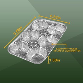 PARTY BARGAINS 6-Cup Aluminum Muffin Pans - 40 Pack, Standard Size Cupcake Pans, Disposable Muffin Tin for Baking (Max 240°C)