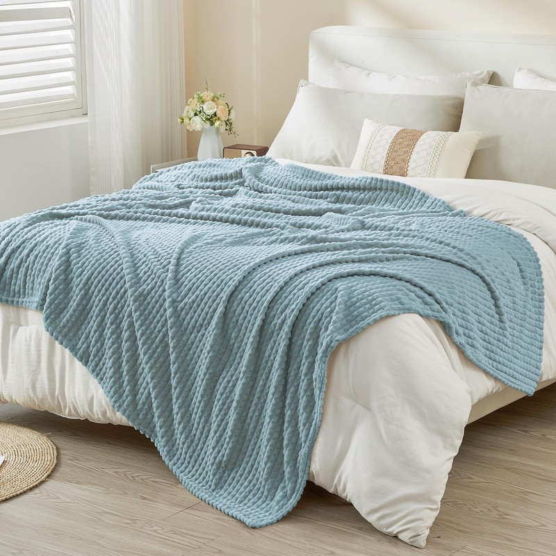EMME Fleece Throw Blanket for Sofa, Soft, Plush, Warm and