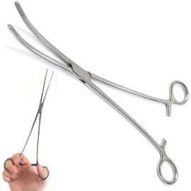 Panther Surgical Stainless Steel 4'' 6'' 8'' 10'' 12'' Straight or Curved Unhooking Pliers Line Cutters Sea Fly Carp Fishing Forceps (Curved, 10'')