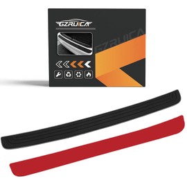 GZRUICA Rear Bumper Protector Strip Clear Back Bumper Protector Guard Rubber Scratch-Resistant Trunk Sill Plate Scuff Plate Car Accessory for SUV/Cars Universal Full Black Base with Full Tape Pack-1