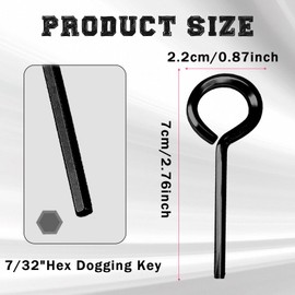 Auvotuis 7/32 inch Standard Hex Dogging Key, 8 Pcs Black Allen Wrench Door Key Full Loop, Solid Metal Keychain for Push Bar Panic Exit Device