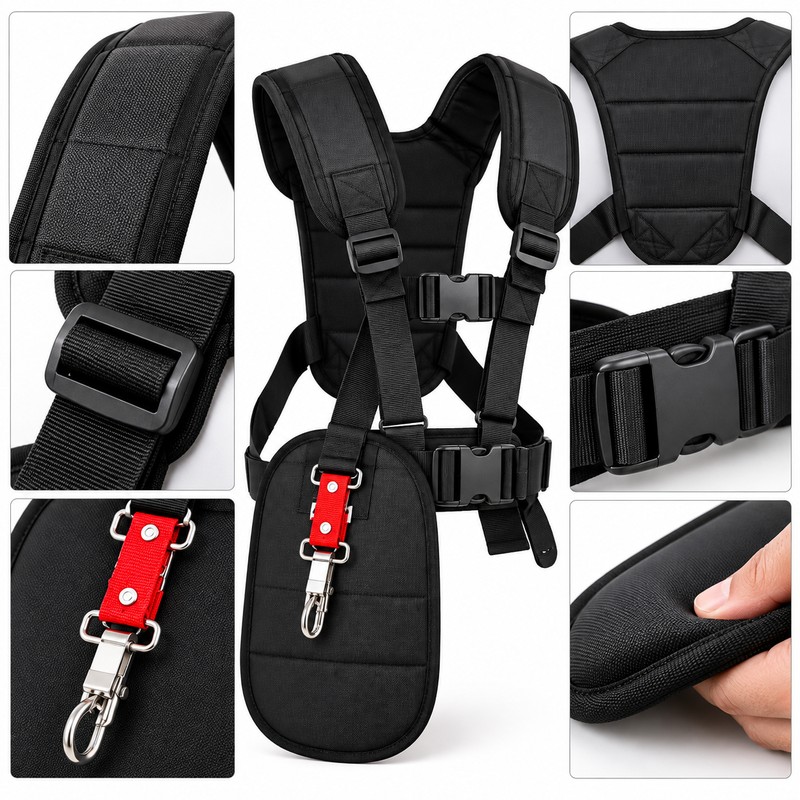 Adjustable Brush Cutter Shoulder Harness for Lawn Trimmers – Padded