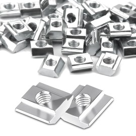 Ziamzra Pack of 80 T-Slot Nuts M5 20 Series T Nut Rail M5 T-Slot Nut Carbon Steel Sliding Nuts Heavy 6 Type B Sliding Nuts M5 for Aluminium Profile Extrusion Slot