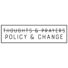 EvolveFISH No Thoughts & Prayers - Policy & Change Bumper Sticker - [11" x 3"]