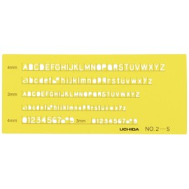 ウチダ テンプレート No.2-S 英字数字定規 1-843-1012
