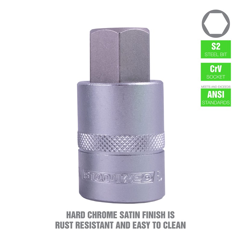 OEMTOOLS 22989 32 Piece Hex Bit Socket Set, SAE and