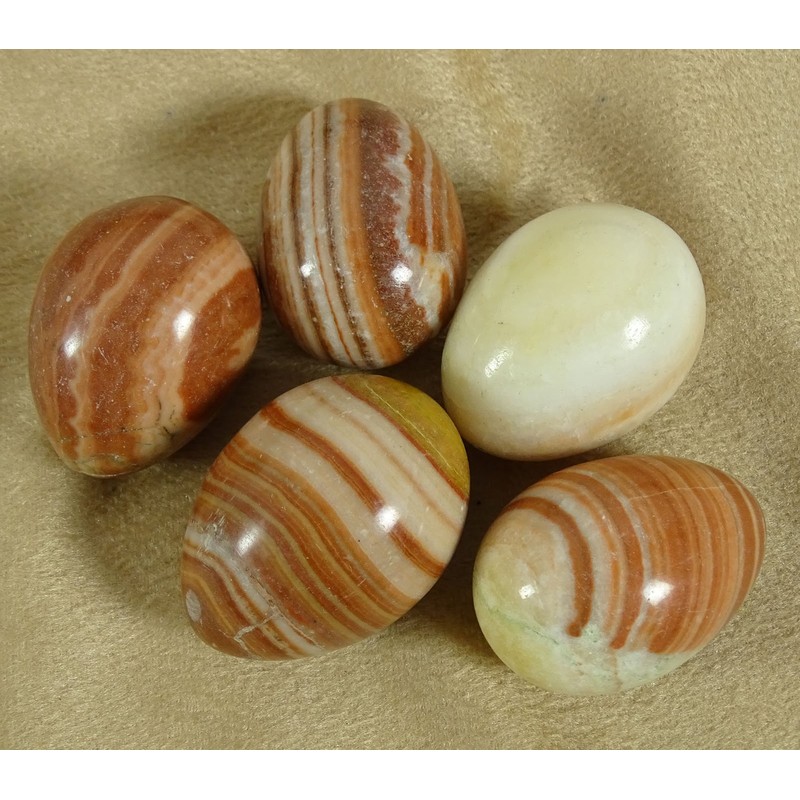 Harmonize Natural Peach Jasper Stone Carved Egg Reiki Healing Crystal