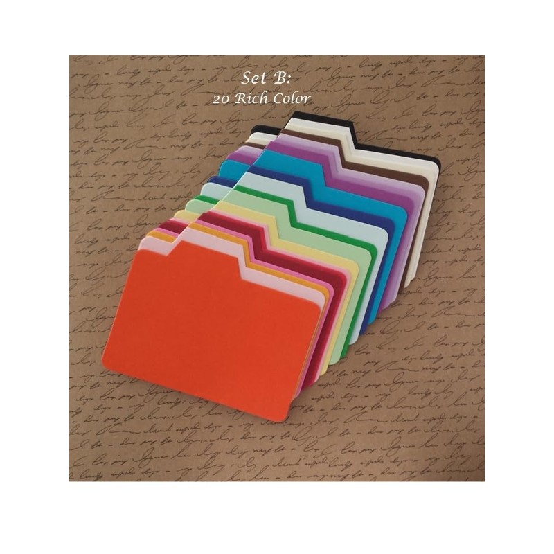 20 Mini File Folders: 5 inches x 3.75 inches -