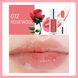 Alisesun Lip Oil Hydrating Tinted Lip Balm, Plump Lip Gloss Lip Care Transparent Toot Lip Oil Tinted (012# ROSEWOOD)