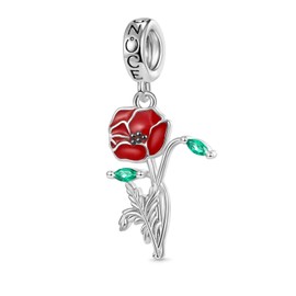 GNOCE Flower Pendant 925 Sterling Silver Poppy Snake Chain Bracelets/Necklaces Jewellery Gift for Women Girls, Silver
