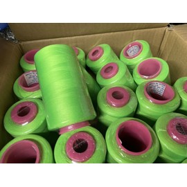 NICE FABRICS 50 Big Spools Neon Green Serger Overlocker Quilting Sewing Threads T27 Quality