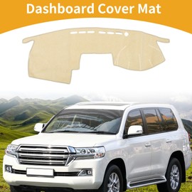 Partuto Dashboard Cover Anti-Slip/Anti Dust Dash Cover Mat Carpet for Toyota MARK x 2004-2009 Polyester Beige