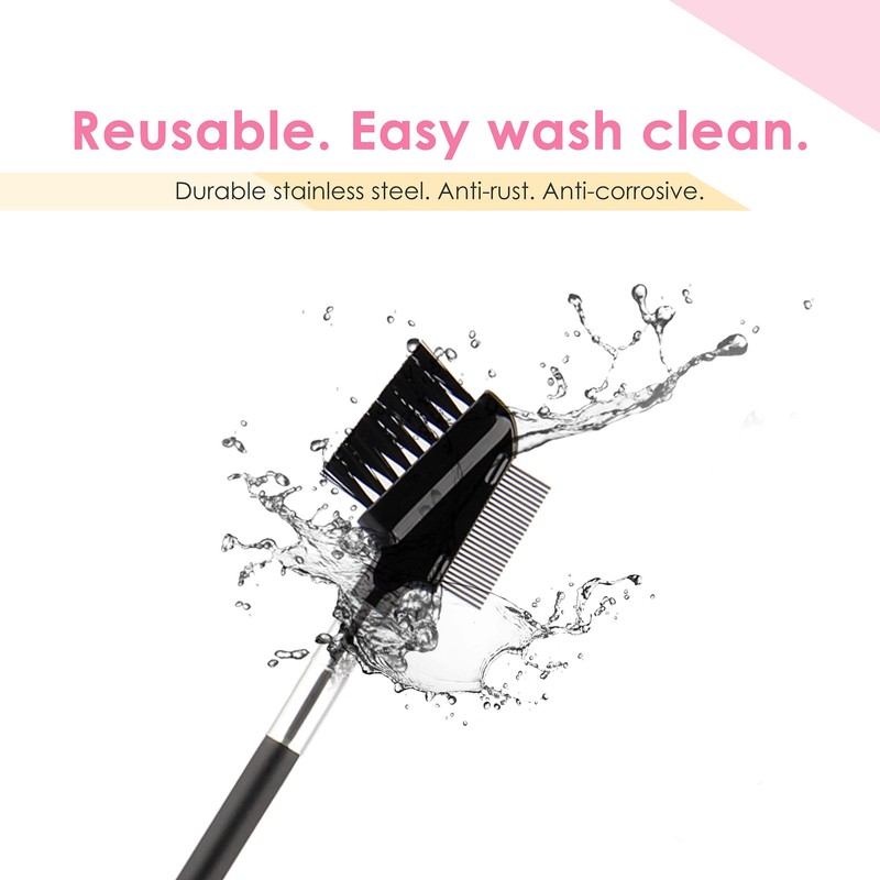 Beauty7 Eyelash Brush Eyebrow Brush Spoolie Brush Eyelash Resuable Dual