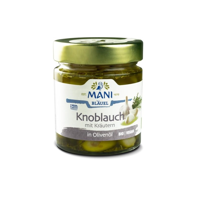 Mani Garlic in Olive Oil with Herbs, Organic