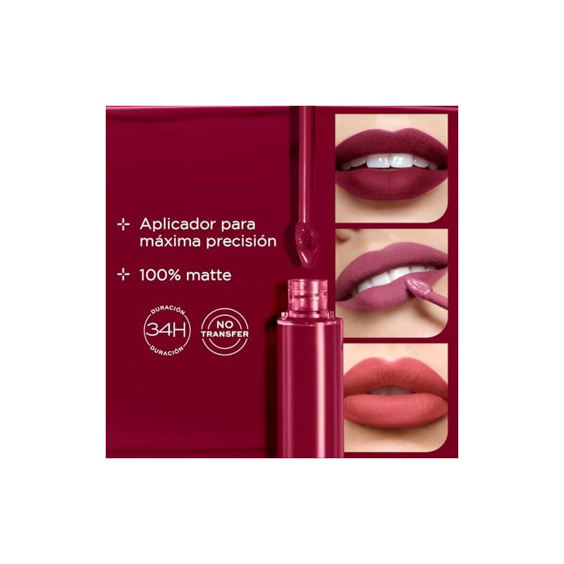L'BEL - Forever Labial Líquido Mate Rouge Ardent 6,5 g,