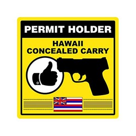 fagraphix Hawaii Concealed Carry Permit Holder Sticker Self Adhesive Vinyl 2a permited FA Vinyl - 4.00 Wide