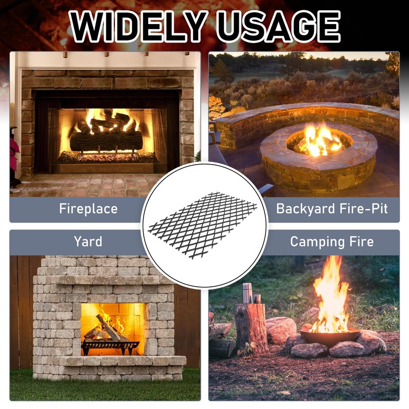 Flamorrow Ember Retainer for Fireplace Grates 16 x 10 inch,