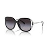 COACH Women's HC8396U Universal Fit Square Sunglasses, Black/Grey Gradient, 56
