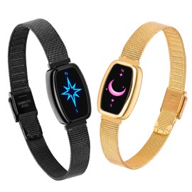 PNMNBW Long Distance Touch Bracelets for Couples, Vibration & Light up | Long Distance Couples Bracelets Relationship Gifts for Girlfriend Bluetooth Pairing Jewelry Xmas Gifts