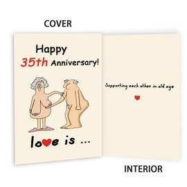 Abeletree Happy 35th Anniversary Card for Men Women, Funny 35 Years Anniversary Ideas Gifts for Couple Husband Wife, Unique Aday Gifts for 35th Years Wedding Valentines Birthday Anniversary Day