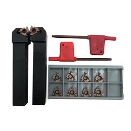 Zouzmin Lather Threading Tool Bit Set External Internal Threading Boring Bars Turning Tool Holders with 11IR AG60 16ER 16IR AG60 Carbide Threading Inserts (2pcs 5/8 Holders + 16ER IR AG55)