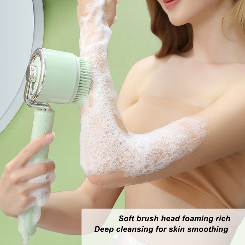 Electric Body Scrubber Brush with 5 Brush Heads Waterproof Deep