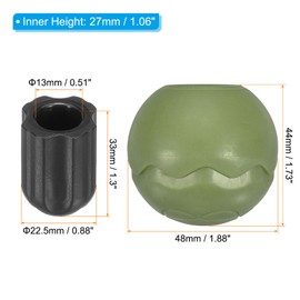 PATIKIL 0.51 Inch Chair Feet Replacement, 4 Pack TPE Outdoor Camping Chair Leg Tips Ball Cap Folding Chair Legs Floor Protectors Stability on Rugged Fit for 0.51"(13mm) Chair Feet, Green