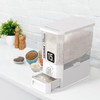 TAYAMA 33 lbs. Capacity Rice Dispenser Grain Storage Container, White