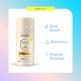 HASK, Crema Reparadora Sin Enjuague, Bond Building, Fortalece y Repara el Cabello, con TripleBond Complex