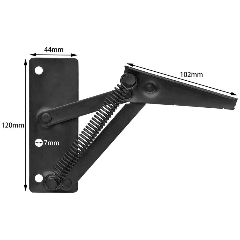 2 PCS Black Folding Spring Hinges,80 Degree Foldable Cabinet Hinges