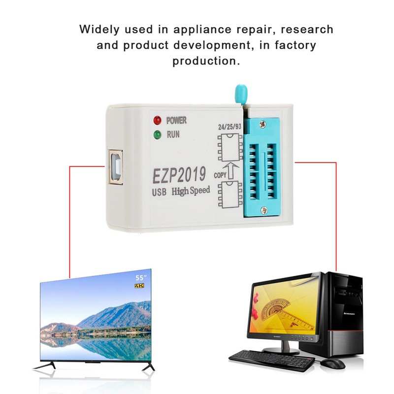 EZP2019 High Speed USB SPI Programmer With 3 Tested Base