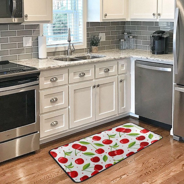 Cherry Fruits Kitchen Rugs Floor Mat Anti Fatigue Kitchen Mats