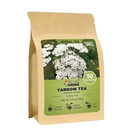 FullChea - Yarrow Tea Bags, 50 Count, 2g/bag - Premium Yarrow Herb - Non-GMO - Caffeine-free - Aid Digestion & Boost Immunity