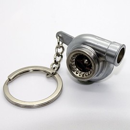 LED-Mafia Key Fob Turbo Turbocharger Metal Car Boost Pendant Key Ring Case Key (Turbo Brushed Chrome), Turbo brushed chrome