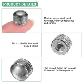 M METERXITY 25-Pack Threaded Cap Nuts, M4x11mm Screw Caps for Light Fixture, Female Knurled Knob Nut for Ceiling Light Cover Replacement/Decorative Lamp Parts, Acorn Screw Top [Chrome Tone]