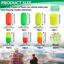 Fishing Rig Foam Floats Kit Pompano Floats Snell Floats Cylinder Float Surf Fishing Rig Floats Beads for Bottom Rig Walleye Rig Lure Making Accessories