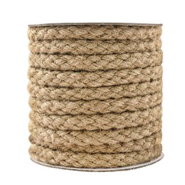 Tenn Well Braided Jute Rope, 25 Feet 11mm Thick Twine Rope for Crafting, Cat Scratching, Gardening, Bundling, Farmhouse Decor, Home Decor