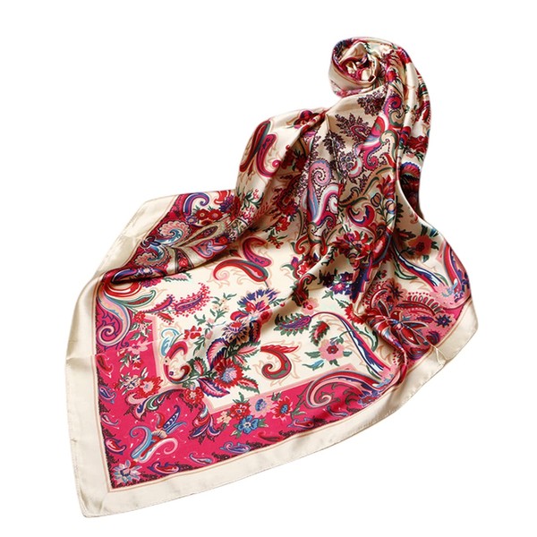 FAIRYGATE Damen Bandana Seidentuch Kopftuch Hijab Tuch Quadrates Bedrucktes 61022
