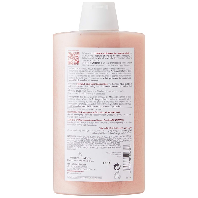 Klorane Shampoo with Pomegranate Women's Non-Professional Shampoo 400 ml –