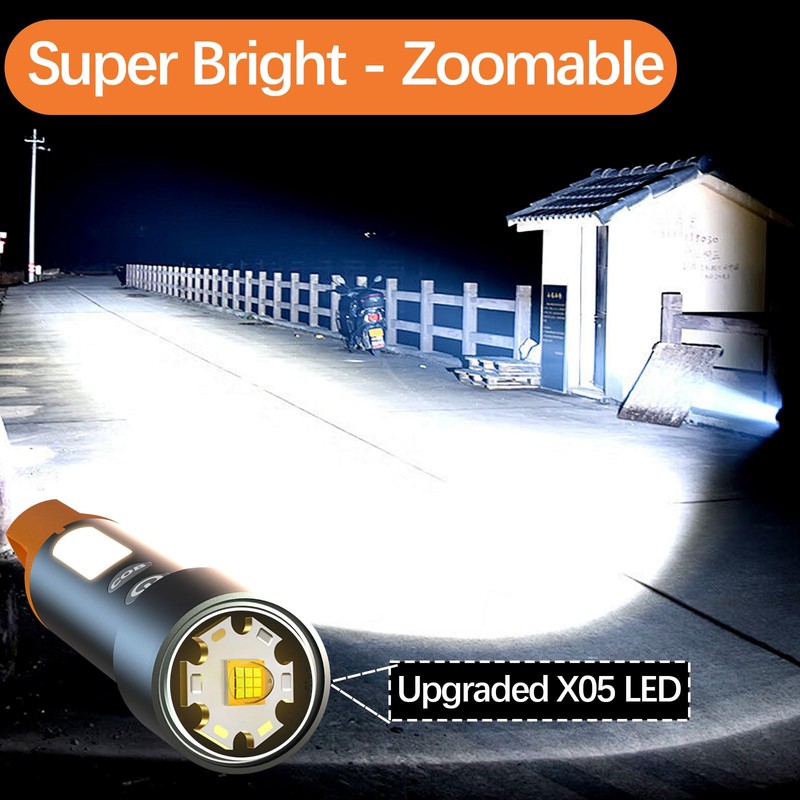 LARYEECHA Flashlights High Lumens Rechargeable,9 Modes, 20000 Lumen,Zoomable Powerful Tactical