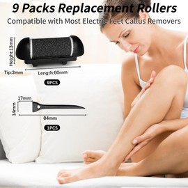 9 Pcs Pedicure Tools Refill Heads, 3 Types Replacement Refill Rollers Extra, Regular, Fine Coarse 3 Each, Callus Remover Tool Replacement Heads for Good Foot Care