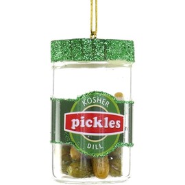 The Bridge Collection Kosher Dill Pickles Ornament - Home for the Holidays - Christmas Tree Ornaments - Lucky Pickle Ornament - Jar of Dills Ornament