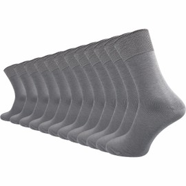 GAWILO Men's Basic Socks Made of 100% Pure Cotton (12 Pairs) | Thin & Breathable Cotton Socks without Pressing Seam, gray, 39 - 42