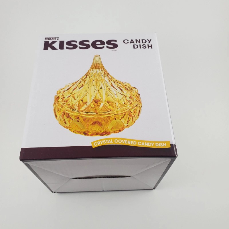 Hershey's Hershey’s Kisses Crystal Covered Candy Dish Gold Godinger 5"