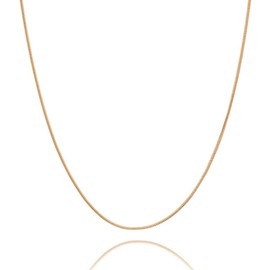 1mm Herringbone Necklace18k Gold Plated Snake Chain Choker Necklaces For Women Thin Chunky Chain Stackable Necklace Jewelry 16’’