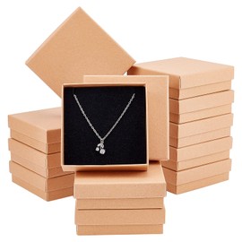 NBEADS 12 Pcs Cardboard Jewellery Gift Boxes, 9.2x9.2x3cm Cardboard Paper Gift Box Square Cardboard Jewellery Box with Sponge Bulk Bracelet Boxes for Crafts Display and Storage Christmas